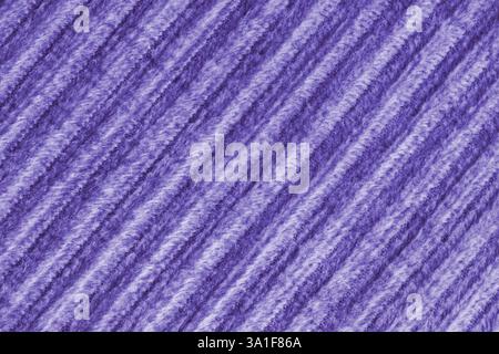 Ridge Makrostruktur aus Velours Cordleinen. Großer gerippter, diagonaler grober Webstoff aus Samt, gestreifte Polsterung Textur Stoff Hintergrund, Fu Stockfoto