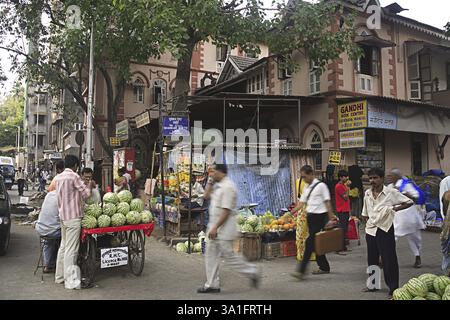 Market Area, Grant Road, Bombay Now Mumbai, Maharashtra, Indien, Asien Stockfoto