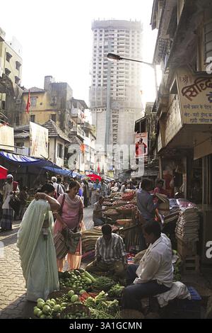 Market Area, Grant Road, Bombay Now Mumbai, Maharashtra, Indien, Asien Stockfoto