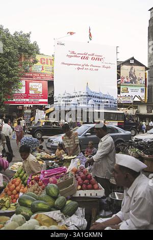 Market Area, Grant Road, Bombay Now Mumbai, Maharashtra, Indien, Asien Stockfoto