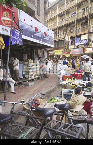 Market Area, Grant Road, Bombay Now Mumbai, Maharashtra, Indien, Asien Stockfoto