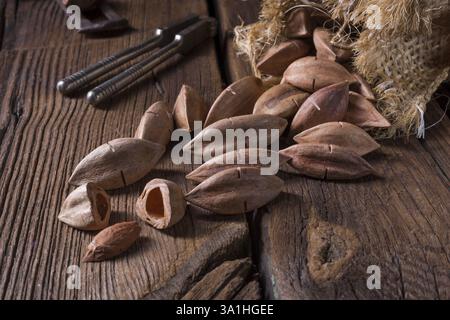 Canarium ovatum, allgemein bekannt als Pili ist eine Pflanzenart aus der Gattung der tropischen Baum Stockfoto