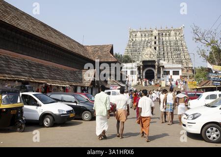 Weg zum Padmanabhaswami-Tempel, Thiruvananthapuram oder Trivandrum, Kerala, Indien, Asien Stockfoto