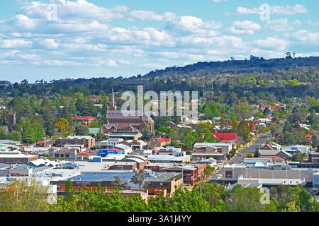 Nahaufnahme von Armidale City vom Drummond Apex Lookout Stockfoto