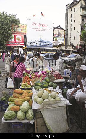 Market Area, Grant Road, Bombay Naw Mumbai, Maharashtra, Indien, Asien Stockfoto