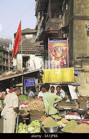 Market Area, Grant Road, Bombay Naw Mumbai, Maharashtra, Indien, Asien Stockfoto