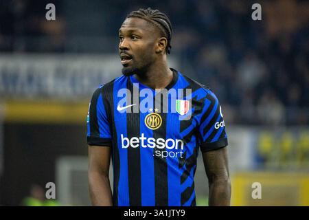 Mailand, Italien. März 2025. Marcus Thuram FC Internazionale sieht während des Spiels der Serie A FC Internazionale gegen Monza Serie A - Mailand 8. märz 2025 Credit: Kines Milano/Alamy Live News Stockfoto