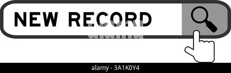 Suchbanner im neuen Datensatz mit dem Symbol für die Übergabellupe auf weißem Hintergrund Stock Vektor