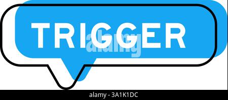 Sprachbanner und Blauschattierung mit Wortauslöser auf weißem Hintergrund Stock Vektor
