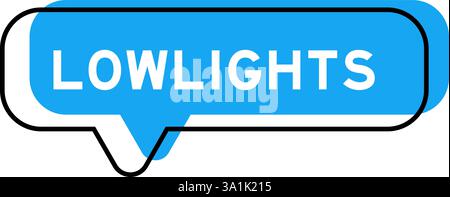 Sprechbanner und Blauschattierung mit Wortwinderlichtern auf weißem Hintergrund Stock Vektor