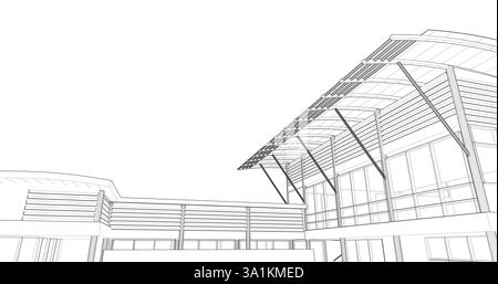 3D-Illustration eines Bauprojekts Stockfoto