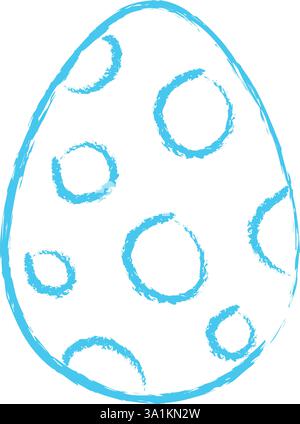 Handgezeichnetes Osterei mit Polka Dots. Dino Ei. Dinosaurierei. Stock Vektor