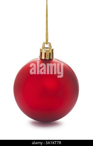 Rote weihnachtskugel isoliert Stockfoto