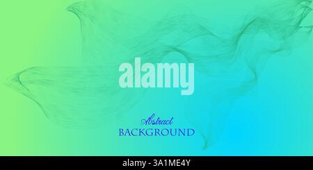 Fließende hellblaue Kurvenform mit weichem blau-grünen Verlaufsvektor abstraktem Hintergrund. Abstrakter Vektor blau-grüner Hintergrund mit blauen Wellenlinien. A Stock Vektor