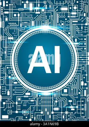 Künstliche Intelligenz Technologie Hintergrund KI intelligente digitale Technologie Vektor Stock Vektor
