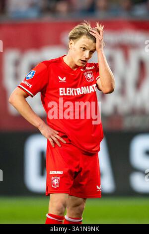 Enschede, Niederlande. März 2025. ENSCHEDE, Stadion Grolsch Veste, 09-03-2025, Saison 2024/2025, niederländischer Eredivisie Football während des Spiels Twente - Almere City, FC Twente Spieler SEM Steijn Credit: Pro Shots/Alamy Live News Stockfoto