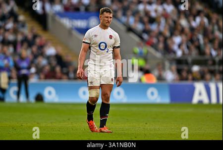 Twickenham, Vereinigtes Königreich. März 2025. Premierminister Rugby. Harlequins V Leicester Tigers. Allianz Stadium. Twickenham. Fraser Dingwall (England) während des England V Italy Guinness Mens 6 Nations Rugbyspiels im Allianz Stadium in London. Quelle: Sport In Pictures/Alamy Live News Stockfoto