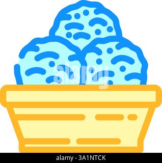 Wolle Trockner Bälle Kleidung Pflege Farbe Symbol Vektor Illustration Stock Vektor