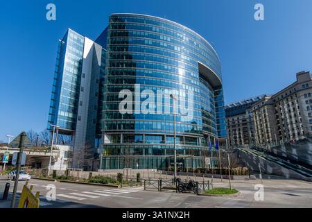 Außenansicht des „Lex“-Gebäudes, Teil des Komplexes des Rates der Europäischen Union (EU) und des Europäischen Rates, Organe der EU Stockfoto