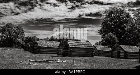 Hütten im Valley Forge Stockfoto