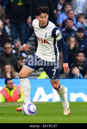 London, Großbritannien. März 2025. Tottenham Hotspur Stadium London, England - 2025. März: Tottenham Hotspur's Heung-Min Sohn während des Premier League 2024/25 League Spiels zwischen Tottenham Hotspur FC und AFC Bournemouth im Tottenham Hotspur Stadium am 9. März 2025 in London. (David Horton/SPP) Credit: SPP Sport Press Photo. /Alamy Live News Stockfoto