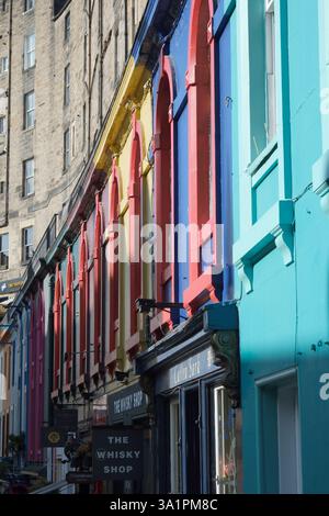 Victoria Street, die meistfotografierte Straße in Edinburgh Stockfoto