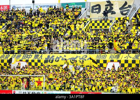 Sankyo Frontier Kashiwa Stadium, Chiba, Japan. März 2025. Kashiwa Reysol Fans, 8. MÄRZ 2025 - Fußball/Fußball : 2025 J1 League Spiel zwischen Kashiwa Reysol und Kashima Antlers im Sankyo Frontier Kashiwa Stadium, Chiba, Japan. Quelle: Naoki Nishimura/AFLO SPORT/Alamy Live News Stockfoto