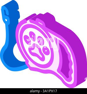 Hundeleine PET Home isometrische Icon Vektor Illustration Stock Vektor