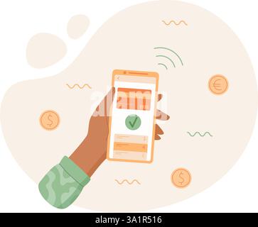 Handheld Phone For Payment App Stock Vektor