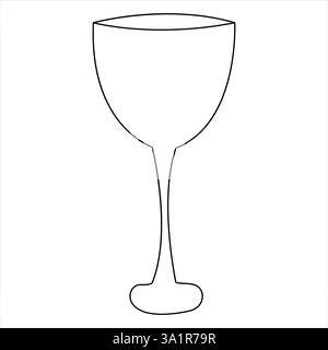 Durchgehende einzeilige Zeichnung des Cocktails, des frischen Sommergetränks, der Vektorillustration und des minimalistischen Designs Stock Vektor