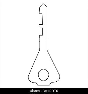 Einzelne Linie Zeichnung kontinuierliche Umrissvektor handgezeichnet Symbolschlüssel isoliert Stock Vektor