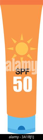 Abbildung: Sonnenschutzröhre mit Lichtschutzfaktor 50 Stock Vektor