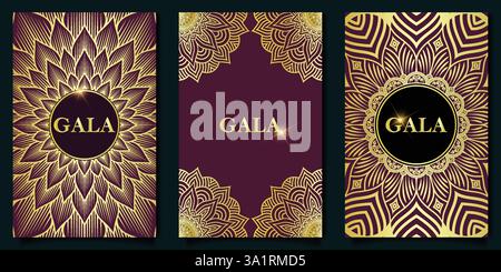 Luxuriöses Einladungskartendesign mit Vektor-Mandala-Muster. Vintage-Ornament-Vorlage. Kann für Hintergrund und Hintergrundbild verwendet werden. Elegant und klassisch Stock Vektor