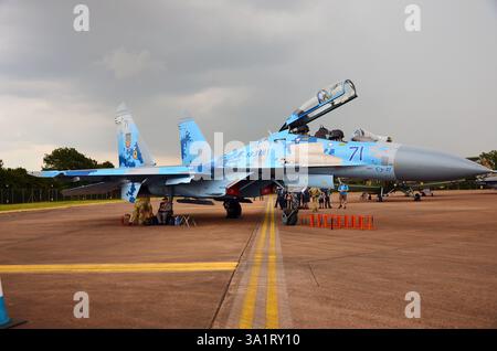Ukrainische Luftwaffe Sukhoi Su-27 Flanker Militär-Kampfflugzeug Stockfoto