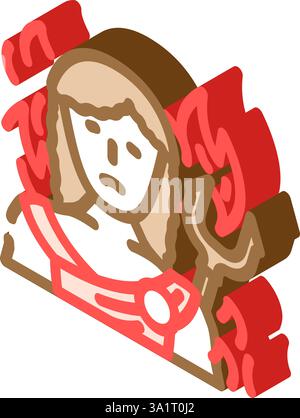 hades griechischer Gott Mythologie isometrische Icon Vektor Illustration Stock Vektor