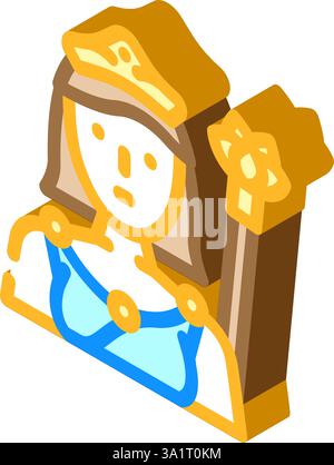 hera griechischer Gott Mythologie isometrische Icon Vektor Illustration Stock Vektor