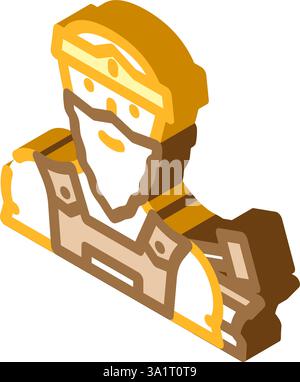 hephaistos griechischer Gott Mythologie isometrische Icon Vektor Illustration Stock Vektor