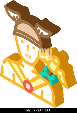 hermes griechischer Gott Mythologie isometrische Icon Vektor Illustration Stock Vektor