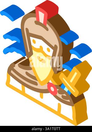 ares griechischer Gott Mythologie isometrische Icon Vektor Illustration Stock Vektor