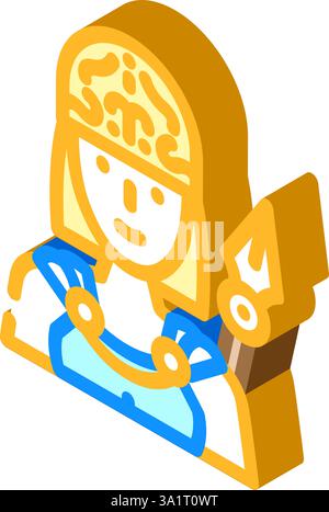 athena griechischer Gott Mythologie isometrische Icon Vektor Illustration Stock Vektor