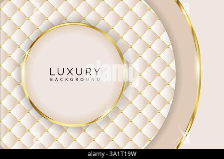 Heller rautenförmiger luxuriöser Hintergrund mit goldenem Kreis Stock Vektor