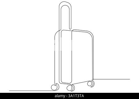 Durchgehende einzeilige Kunstzeichnung von Koffern, Gepäckdesign-Umrissvektorillustration Stock Vektor