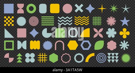 Abstrakte geometrische Formen. Trendiges Set mit verschiedenen Formen Stock Vektor