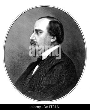 Der Comte de Chambord, der Thronanwärter von Frankreich, 1873. "Prinz Henri Charles Ferdinand Marie Dieudonné d'Artois, Comte de Chambord und Herzog de Bordeaux... aus dem alten königlichen Bourbon-Haus von Frankreich... wird jetzt wahrscheinlich von der monarchistischen Partei als Thronkandidat mit dem Titel Henri V. vorgezogen. Sein Vater, Prinz Charles Ferdinand d'Artois, Herzog de Berri, jüngerer 1820 Sohn von Karl X., starb sieben Monate vor seiner Geburt, am 14. von den Romantikern fast als Wunder angesehen Stockfoto