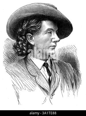 General Washington Ryan, der kubanische Aufständische Führer, 1873. Gravur von einem Foto von Mr. Brady aus New York. "Die Hinrichtung amerikanischer und britischer Bürger, die an Bord des blockadebetriebenen Dampfschiffes Virginius gefangen genommen wurden, in Santiago in Kuba, während sie versuchten, Waffen und kriegerische Vorräte aus Jamaika für die kubanischen Aufständischen gegen die spanische Regierung zu transportieren, hat fast einen Krieg zwischen Spanien und den Vereinigten Staaten ausgelöst. Die Virginius wurde am 30. Oktober von zwei spanischen Fregatten abgeschnitten und ergab sich widerstandslos... unter den Gefangenen waren Generäle Varona, Del Sol, Cespedes und Ryan. Stockfoto