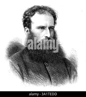 Basil Wereschagin, der russische Künstler, 1873. Basil Wereschagin wurde 1842 geboren. Nach dem Studium an der Marineschule von St. Petersburg, die er als erster Gelehrter abbrach, wurde er Kadett der Marines. Im Jahr 1859 besuchte er Kopenhagen, Bordeaux, Portsmouth und andere westeuropäische Häfen. Von Portsmouth aus kam er nach London, wo er erste Bekanntschaften mit dem englischen Volk machte. 1860 wurde er in den Rang eines Offiziers befördert, verließ daraufhin den Dienst, um seinen Geschmack für das Zeichnen zu befriedigen. Dafür hatte er ein Di gezeigt Stockfoto