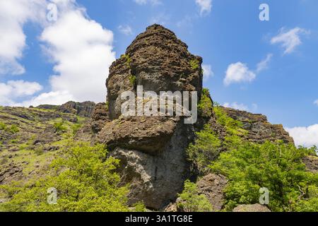 Sedimentgestein namens „Cat's Head“ in den Garagassa Valley Canyons bei Rossiglione in der Provinz Genua, Italien Stockfoto