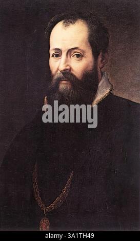 VASARI, Giorgio (* 1511, Arezzo, d. 1574, Firenze) Selbstporträt (Detail) - Öl auf Leinwand Galleria degli Uffizien, Florenz --- Schlüsselwörter: ----------------- Autor: VASARI, Giorgio Titel: Selbstporträt (Detail) Zeitlinie: 1551-1600 Schule: Italienisch Form: Malerei Art: Porträt Stockfoto