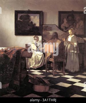 VERMEER VAN DELFT, Jan (* 1632, Delft, d. 1675, Delft) The Concert 1665-66 Oil on Canvas, 69 x 63 cm Isabella Stewart Gardner Museum, Boston Unterschrift: Nicht signiert. Provenienz: Die erste Referenz auf dieses Gemälde findet sich im Verkauf Johannes Lodewijk Strantwijk, Amsterdam, 1780, wo es bereits als Werk von Jan van der Meer, de Delfze bezeichnet wird. Anschließend Verkauf Monsieur van Leyden, Paris, 1804; Verkauf London (Foster), 1835; Sale Admiral Lysaght et al., London (Christie), 1860; Sale Demidoff, Paris, 1869; Verkauf (Erben) Thoré-Bürger, Paris, 1892; dort von Frau Isabella S. erworben Stockfoto