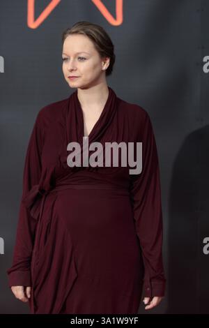 Die schwangere britische Schauspielerin Samantha Morton kam im Cineworld-Kino zur britischen Premiere ihres neuesten Films Control im Rahmen des Edinburgh International Film Festivals. Das Festival fand vom 15. Bis 26. August statt und zeigte Filme aus der ganzen Welt. Stockfoto